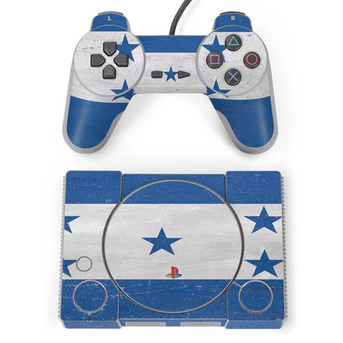 Honduras Flag Distressed PlayStation Classic Bundle Skin